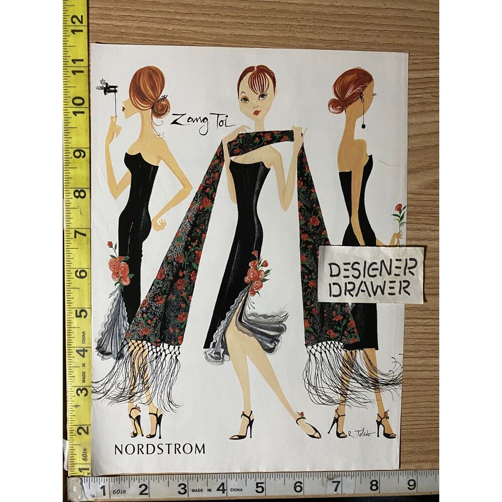 Zang Toi Fashions Illustrated R Toledo For Nordstrom PAPER Print Advertisement